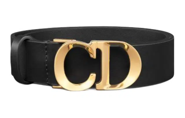 DIOR CD Smooth Buckle Belt Black 2CM