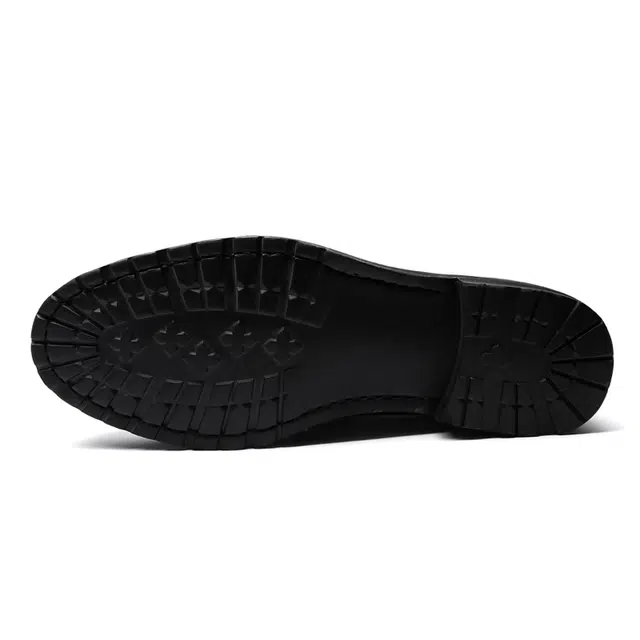 圣大骑士 头层牛皮 商务开边珠一脚蹬 乐福鞋 男款 黑色