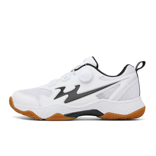 双星 专业运动室内室外竞技 减震防滑耐磨透气包裹性速干抗冲击轻便回弹 低帮 羽毛球鞋 男女同款 白黑