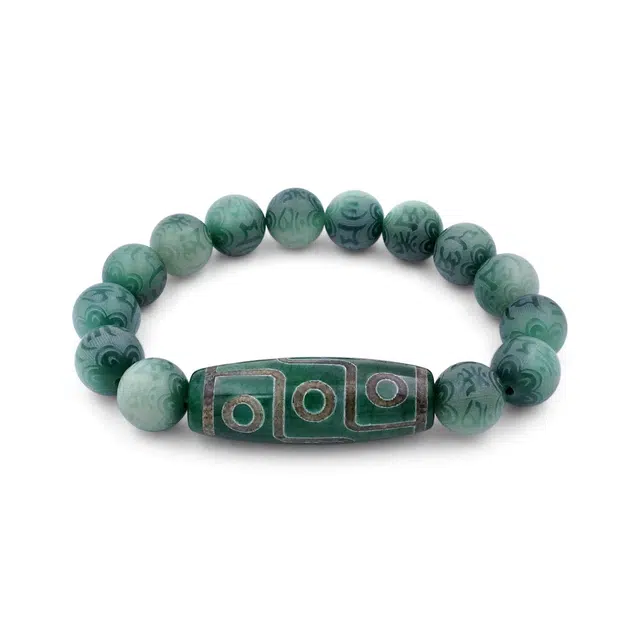 彗时 九眼天珠藏式文化六字箴言国潮佛珠复古新中式雕刻佛珠文玩复兴盘串送礼盒物小众 菩提根 手串 男女同款情侣款