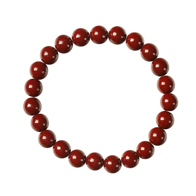 琉堇 国风复古文玩 新中式 优雅 再造辰砂朱砂 玉石手串 男女同款情侣款