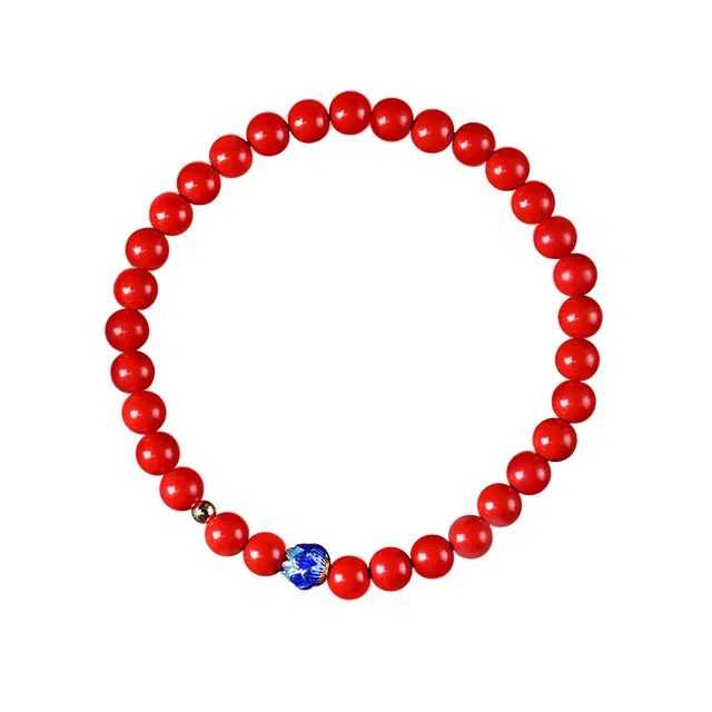 琉堇 好运莲莲 新中式设计莲花转运珠 朱事顺利红色念珠 步步生莲招桃花佛珠 再造辰砂朱砂 玉石手串 女款