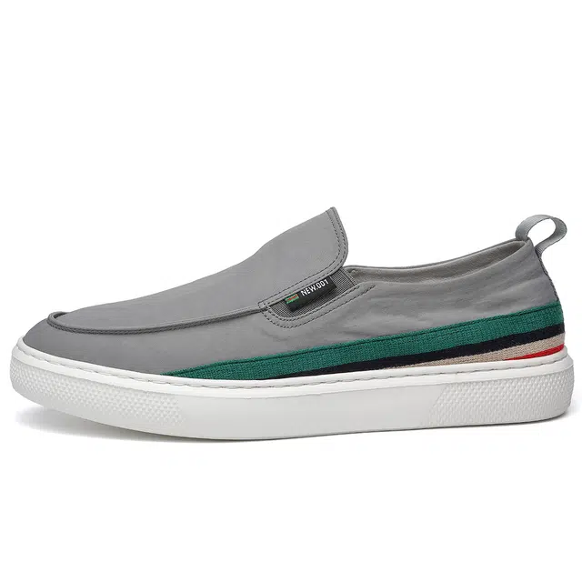 法派 一脚蹬软面软底耐磨透气轻便纯色 简约 帆布鞋 男款 灰色