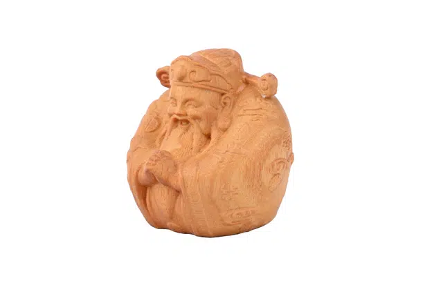 天纵 精雕祥云纹禄星恭喜发财 雕刻财神爷 家具办公室内工艺品 檀木 摆件 男女同款情侣款 其他木作