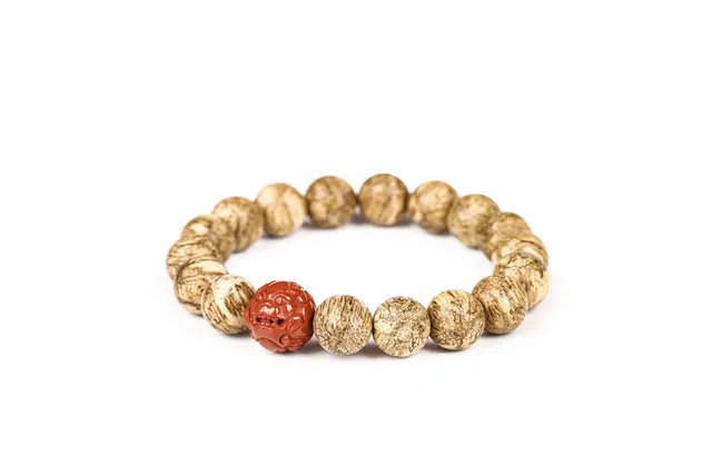 三檀小舍 国潮新中式富贵龙鳞纹  貔貅大气高级轻奢 芽庄白棋 文玩手串 男女同款情侣款 其他木作