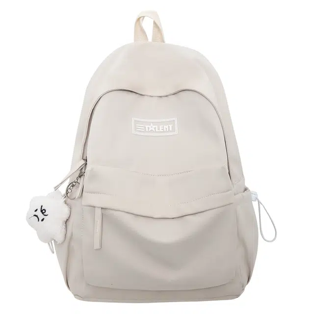 帕克熊 双肩包简约纯色学生上课书包大容量百搭尼龙初高中大学生时尚潮流新款男女通用情侣