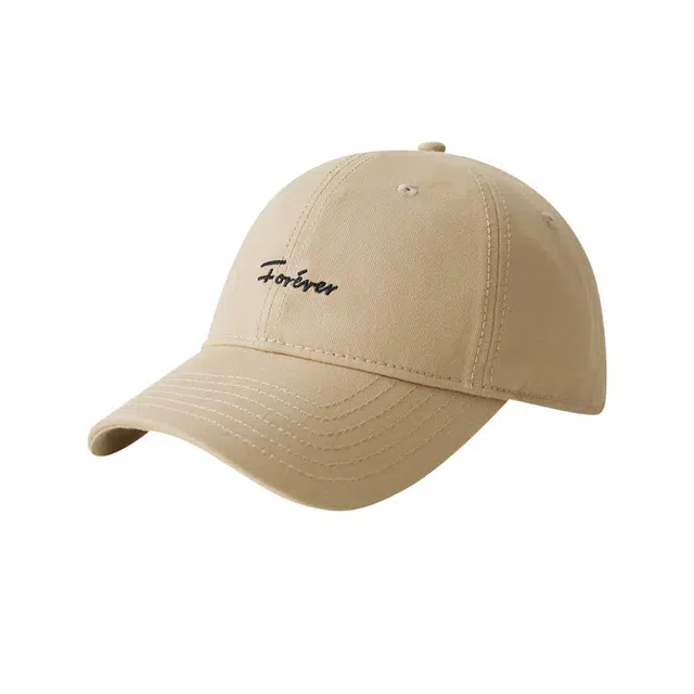 优莲茵 简约百搭英文刺绣棒球帽户外出行遮阳大头围显脸小 棉 鸭舌帽 男女同款情侣款