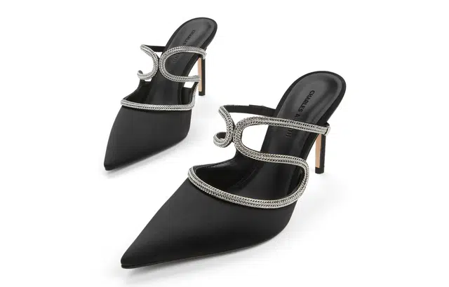 CHARLESKEITH ck PU 9.1cm BLACK TEXTUREDSilverGold
