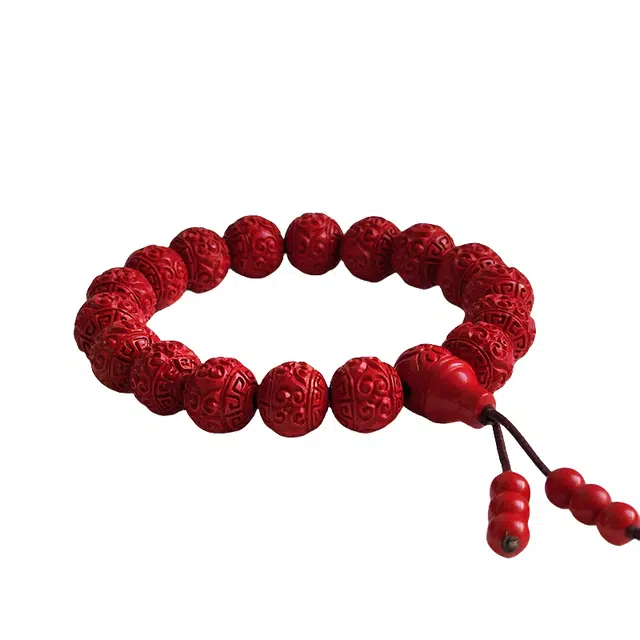 玉临门 国风 转运百搭 再造辰砂朱砂 六字箴言手链 男女同款情侣款