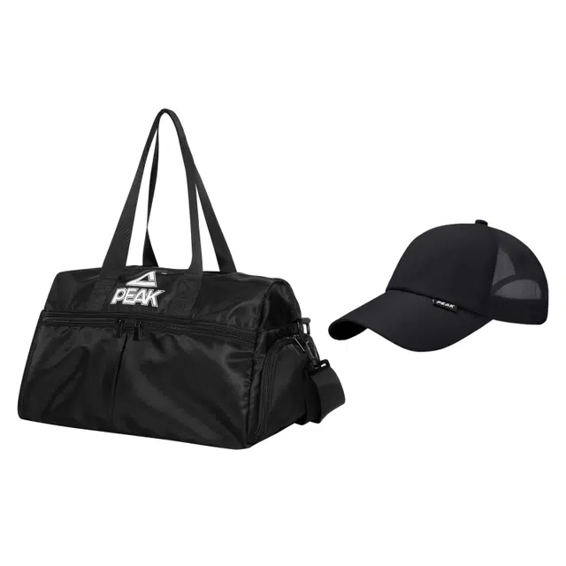 大容量拉链开合肩带可调节干湿分离手提包 聚酯纤维 旅行包 常规 男女同款情侣款 黑色