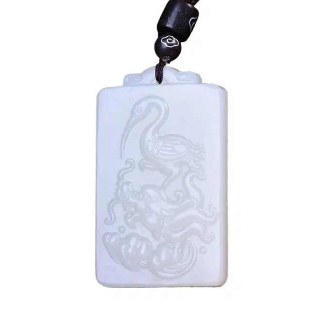 舒杰 独占鳌头奋发向上中式国潮 和田玉 项链 男女同款情侣款 白玉