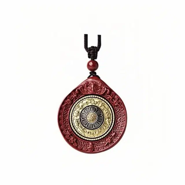 七小匠 国潮民族风小众设计高级 再造辰砂朱砂 玉石吊坠 男女同款情侣款