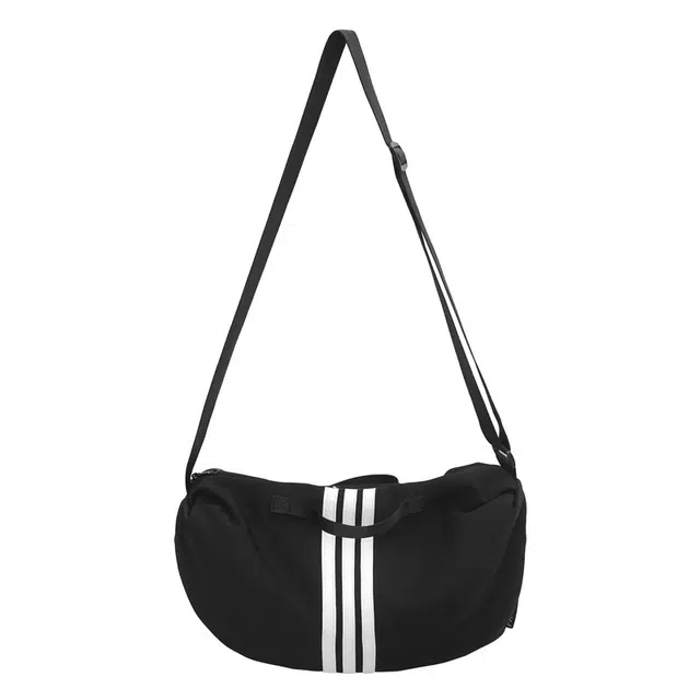 帕克熊 运动竖条纯色简约百搭气质风 尼龙 腋下包手机包单肩斜挎包 常规 男女同款情侣款 黑色/白色