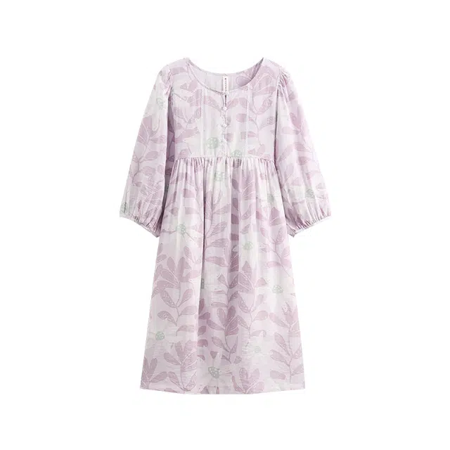 芬腾 宽松休闲圆领睡裙 女款 浅紫