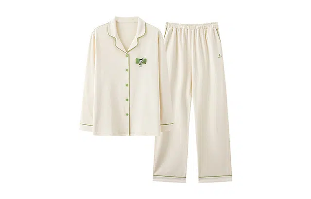 橡柠派 休闲极简高级感开衫长袖长裤睡衣套装 女款