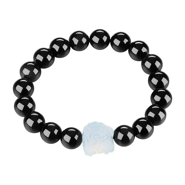 迷颂玛 新中式醒狮中性手串 小众设计创意复古民族风高级感吉祥手饰 黑曜石 上岸转运如意首饰 仪式感小惊喜礼盒 男女同款情侣款