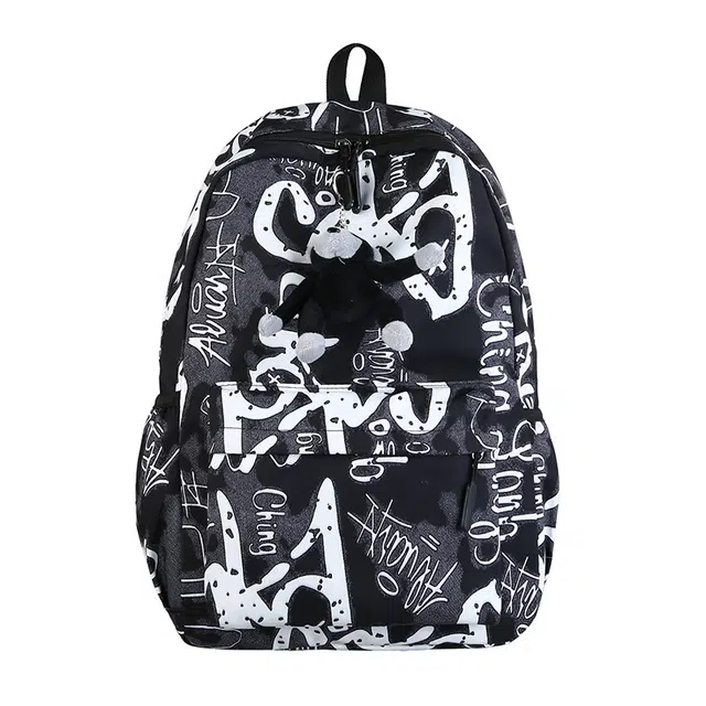 草丛喵喵喵 初高中生迷彩个性背包 出游通勤大学生 尼龙 书包双肩包 常规 男女同款情侣款 蓝白色/红灰色/黑绿色/黄蓝色/黑白色