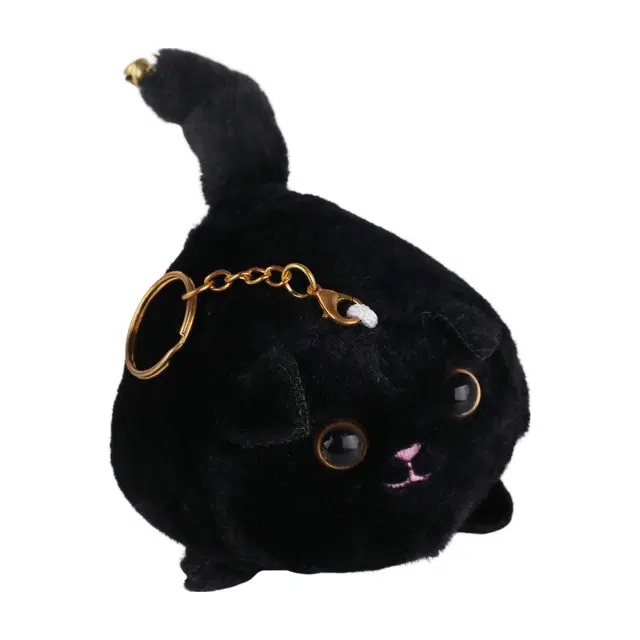 小牧马 可爱摇尾巴小狗狗 拉绳会动甩旋转 小猫咪 拉线摇尾熊猫 玩偶 毛绒挂件