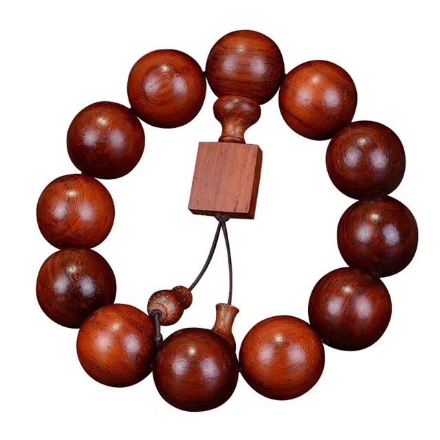 钵提 木质 文玩红木佛珠 红花梨 木作手串 男女同款情侣款 花梨木 礼盒装