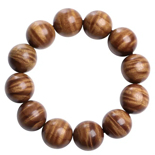 月印百川 新中式国潮复古转运珠 盘玩古风佛珠文玩 简约百搭 木质 木作手串 男女同款情侣款 楠木 礼盒装