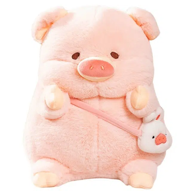 巴巴泥 背包兔猪布娃娃 玩偶 毛绒公仔