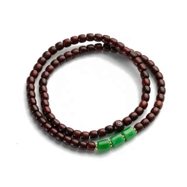 仙源 祥云纹 直切 小众设计高级 文玩佛珠 紫檀 木作手串 男女同款情侣款 紫檀