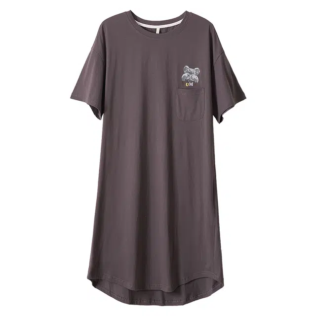 多拉美 休闲舒适可外穿短袖家居睡裙 女款 深灰