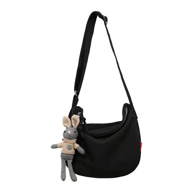 帕克熊 斜挎包手机版通勤纯色简约大气时尚百搭款大学生 尼龙涤纶 腋下包背包斜挎包 常规 男女同款情侣款 黑色/红色/白色/棕色