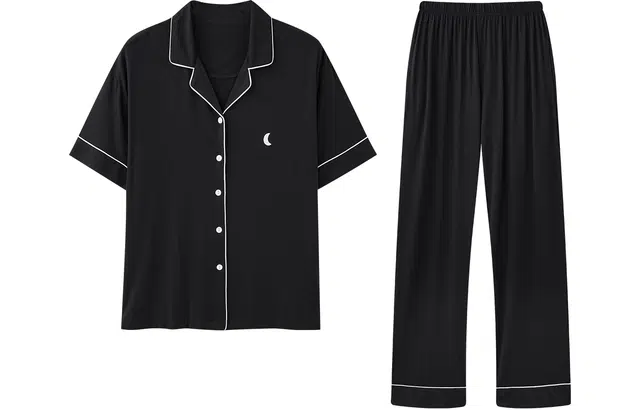 宫蝶 莫代尔棉短袖长裤柔软家居服简约可外穿大码休闲睡衣套装 女款