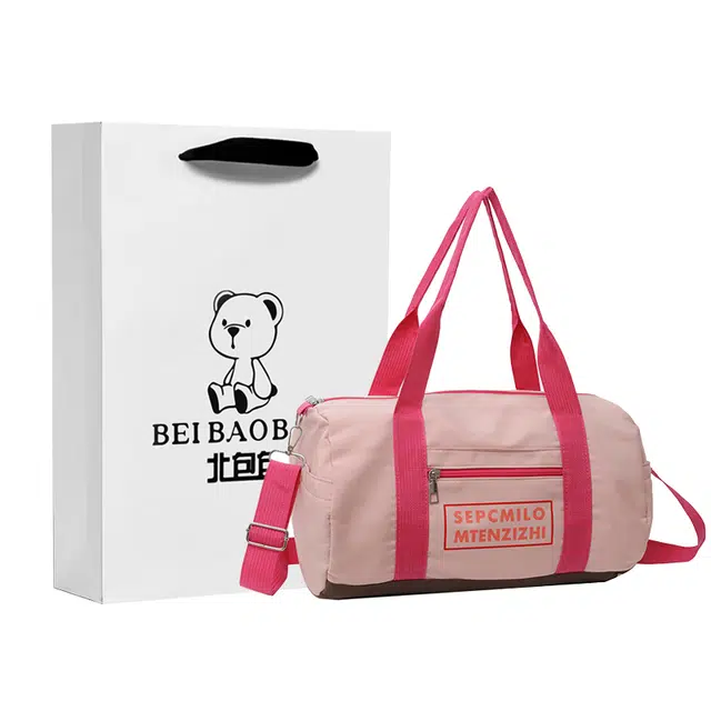 北包包 撞色斜挎健身包大容量学生单肩包旅行包 尼龙 手提包  女款 多色