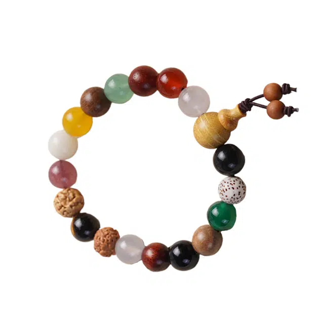 舒杰 多宝多福十八籽 国潮复古风 招财纳福 玛瑙 玉石手串 男女同款情侣款