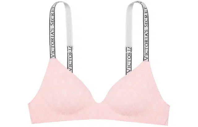 Victoria's Secret Colorblock Logo Strap Bra Light Pink