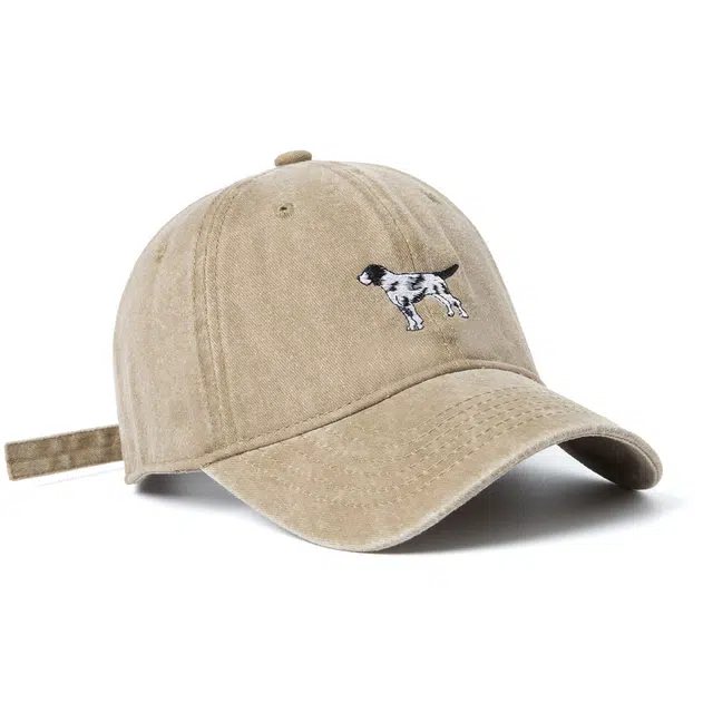 白卷 软顶户外街头休闲嘻哈卡通小狗刺绣 棉 棒球帽 男女同款情侣款