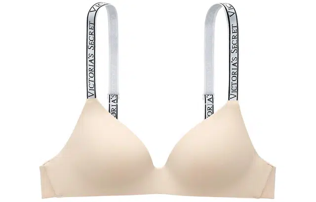 Victoria's Secret Colorblock Logo Strap Bra Champagne