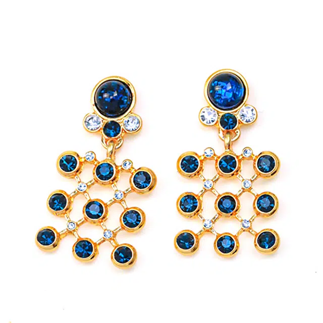 珐瑞雅 夸张大气做旧 合成宝石 耳环 女款