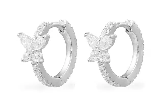 apm Monaco Lumiere Mini Butterfly Earrings Silver