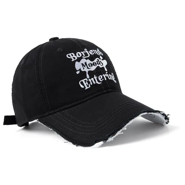 白卷 软顶街头嘻哈时尚趣味做旧字母 棉 棒球帽 男女同款情侣款