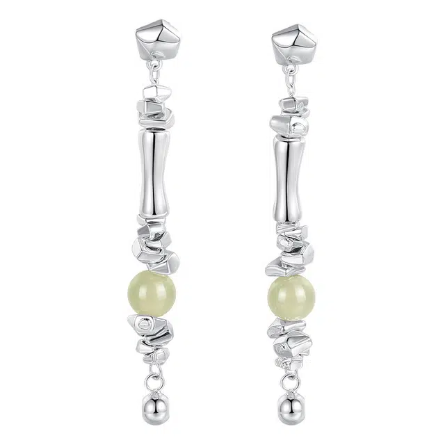 秦福炫 新中式国风竹子耳饰竹节耳环国潮复古气质设计感 合金 铜 女款