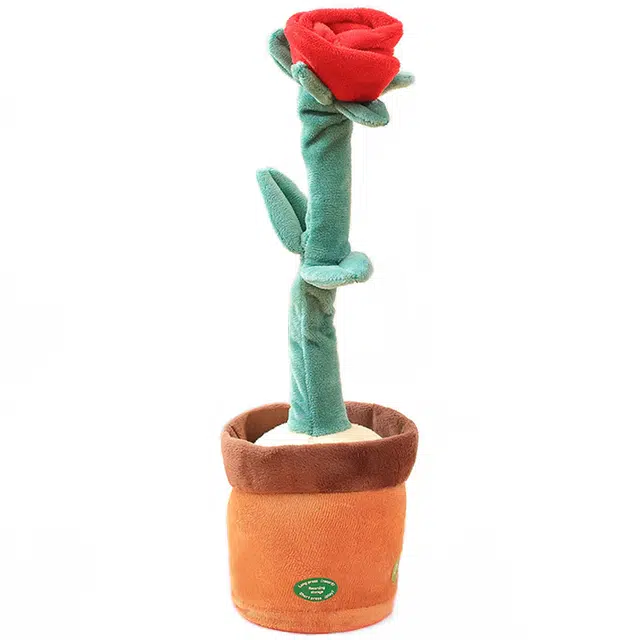 巴巴泥 电动动物兔子奶牛玫瑰花 玩偶 毛绒公仔