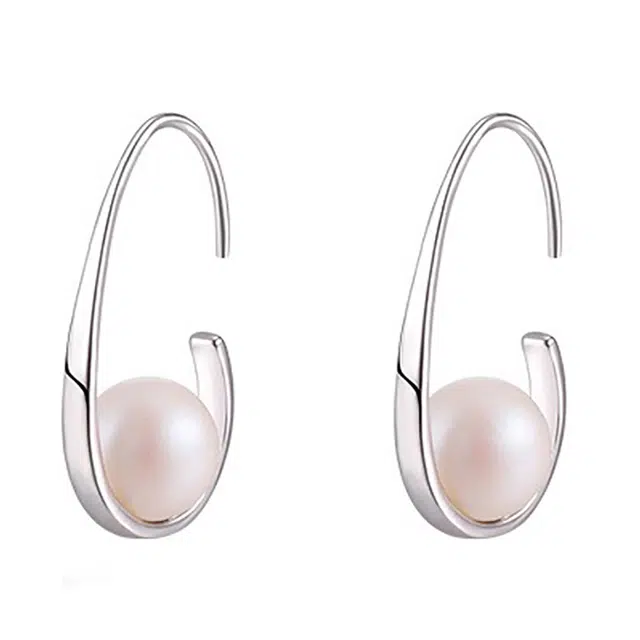 秦福炫 小众设计高级感耳饰 合金镶嵌人造贝珠 耳环 女款