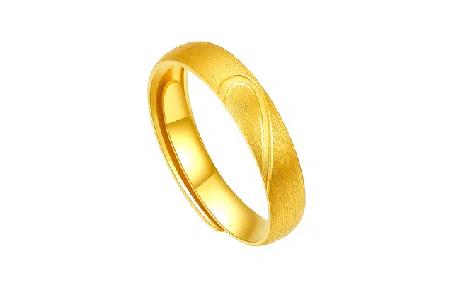 周六福 足金结婚活口可调节爱心戒 黄金 按克计价 戒指 男女同款情侣款