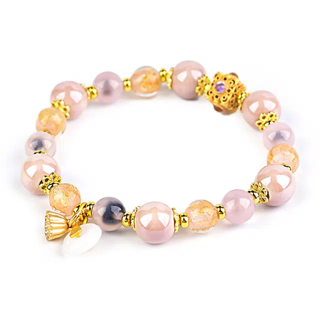 谧月珠宝 新中式轻奢小众高级感 古风温柔手链 显白   小清新 玛瑙 玉石手串 女款