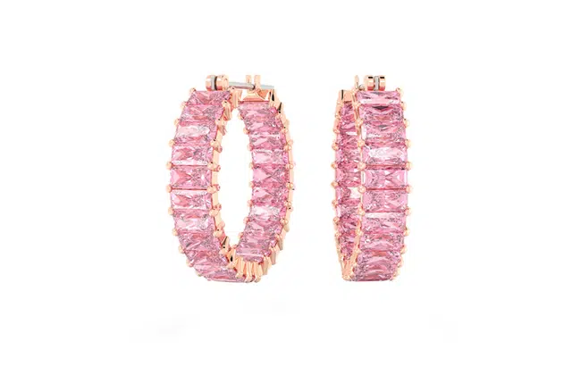 Swarovski Matrix Rose Gold Hoop Earrings