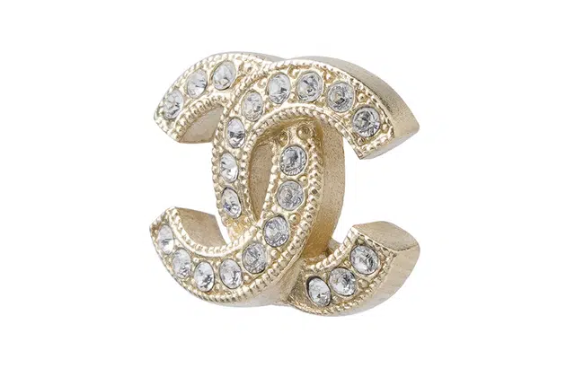 CHANEL Logo Small Gold Earrings