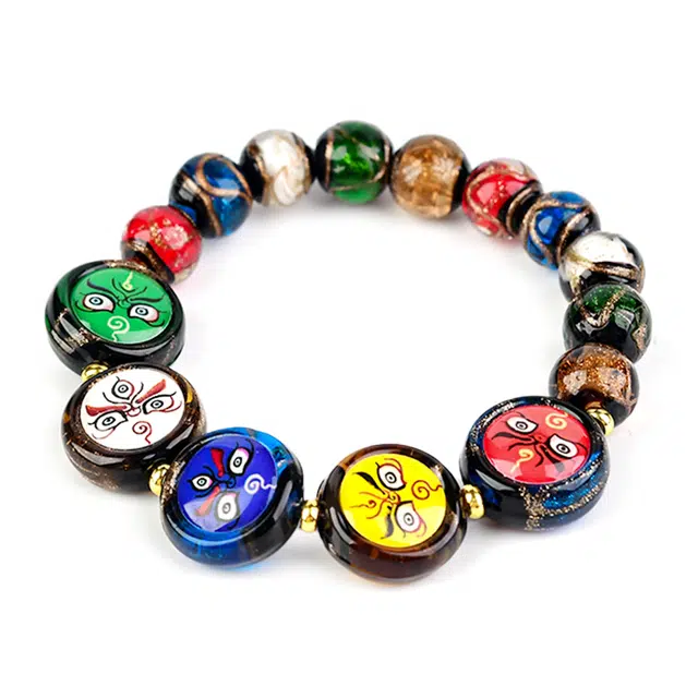 谧月珠宝 国潮新中式 复古轻奢小众设计 高级简约氛围感 藏式五路财神 琉璃 玉石手串 男女同款情侣款