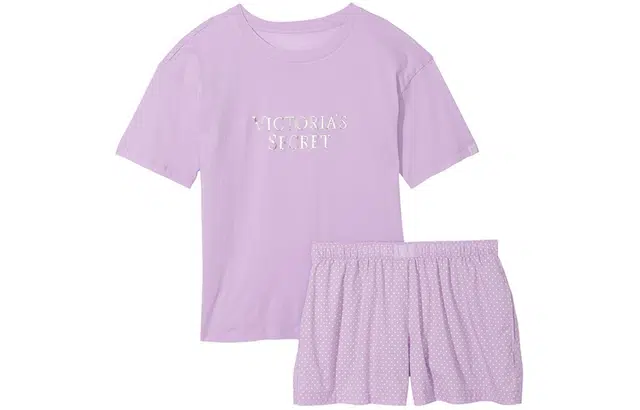 Victoria's Secret Cotton Short Tee-Jama SetUnicorn Purple MD