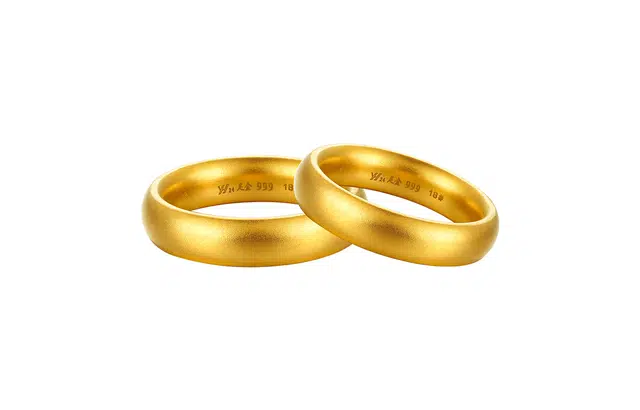 周六福 古法黄金传承求婚结婚对戒 足金 按克计价 戒指 男女同款情侣款