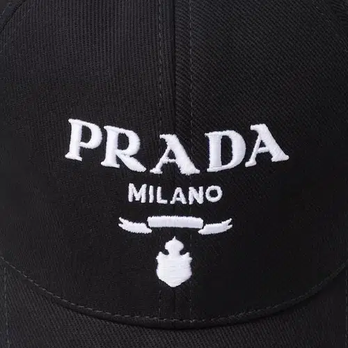Prada Embroidered Logo Cap Black