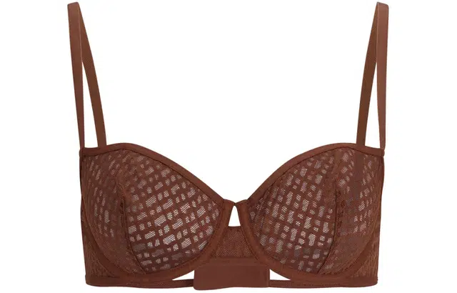 HUGO BOSS Monogram-Lace Bra With Logo Trim 1