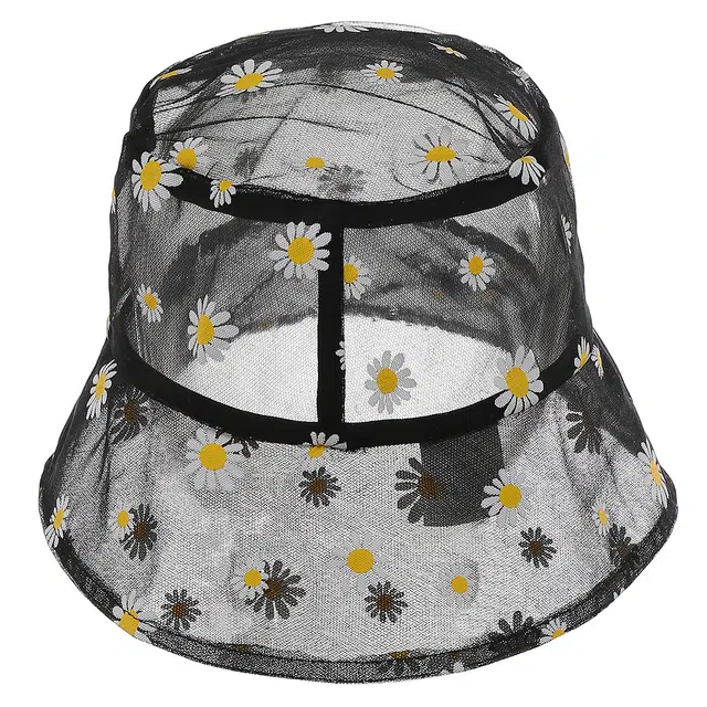 浪莎 夏季薄款小清新透气小雏菊花朵防晒遮阳 聚酯纤维 渔夫帽太阳帽 女款